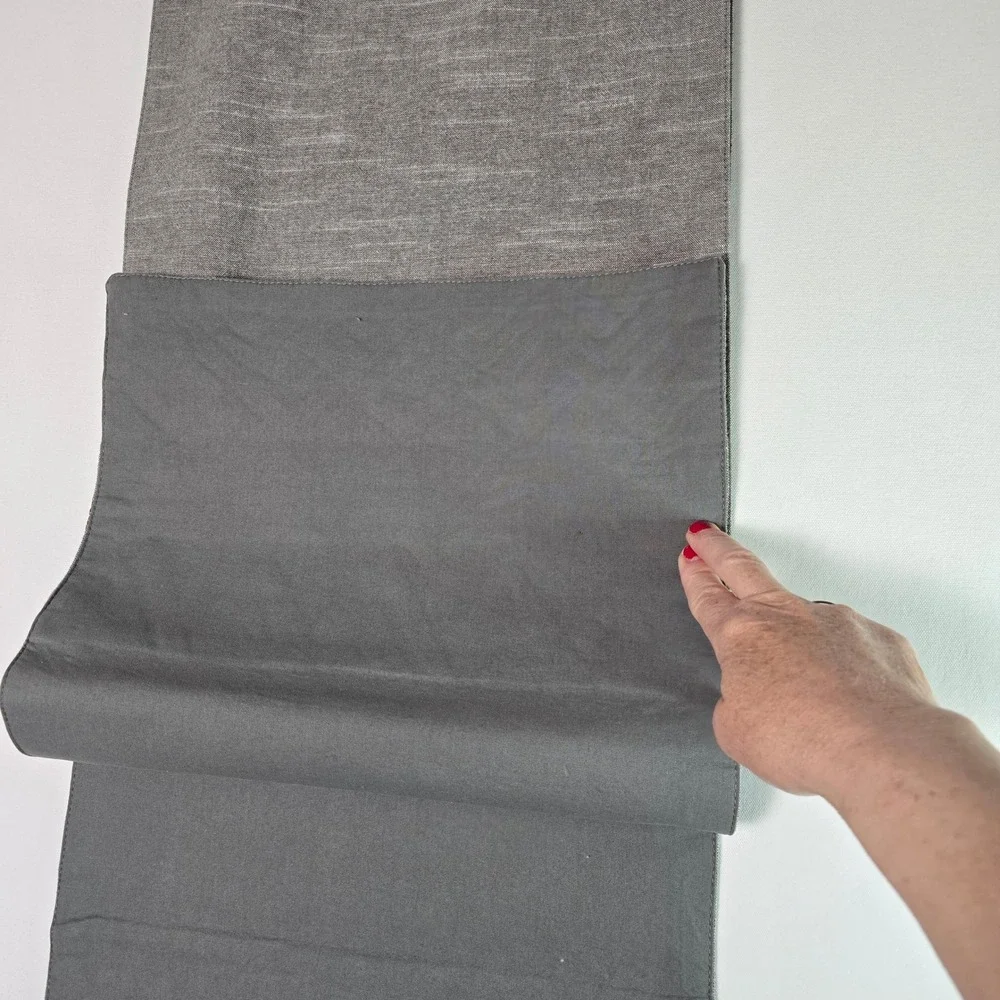 Modern Geometric Embroidered Table Runner Charcoal Gray Copper‎ Rose Pink 72x14